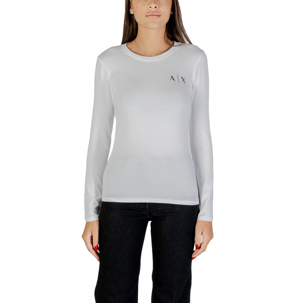 Camiseta de manga larga blanca de algodón Armani Exchange