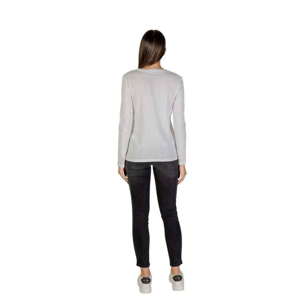 Camiseta de manga larga blanca de algodón Armani Exchange