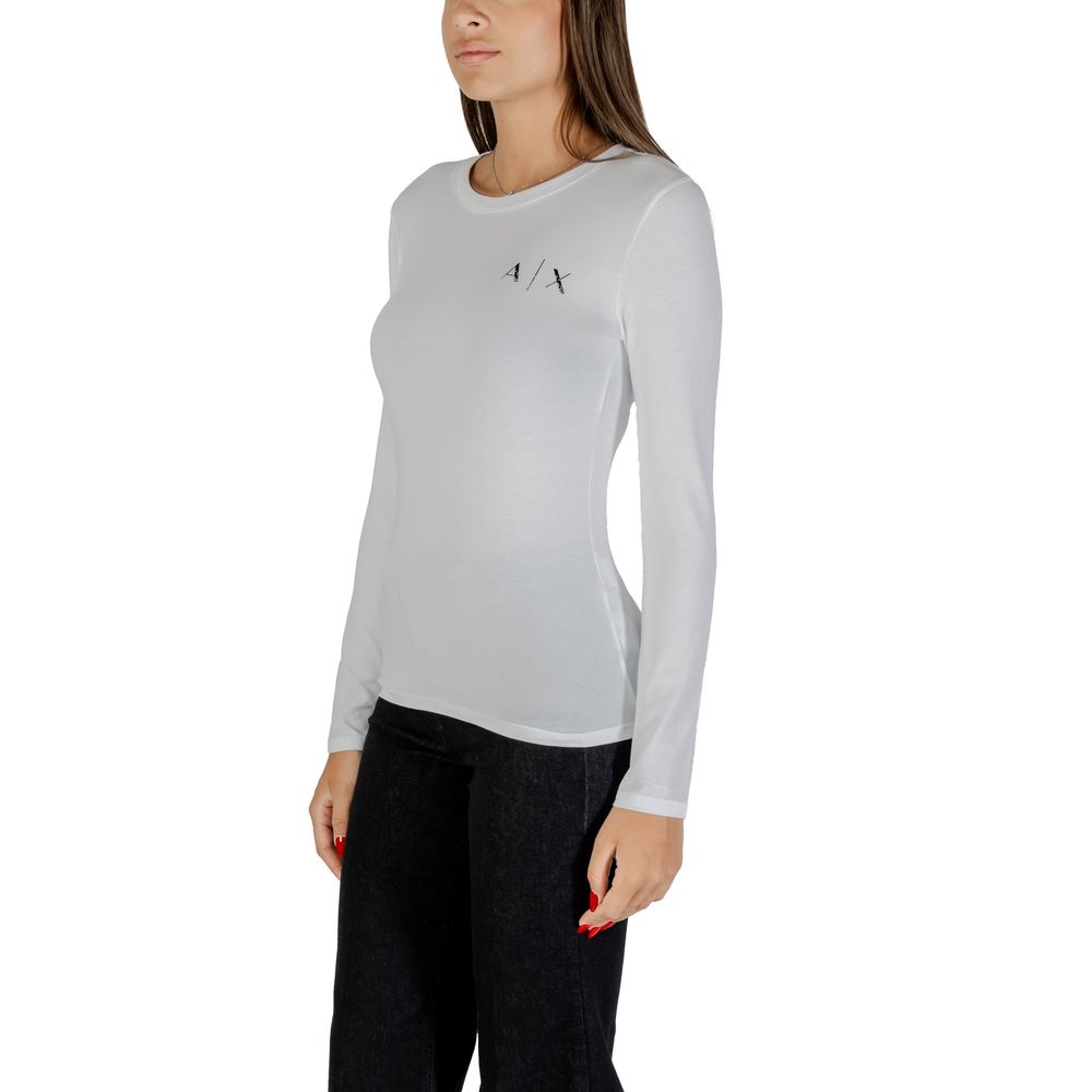 Camiseta de manga larga blanca de algodón Armani Exchange