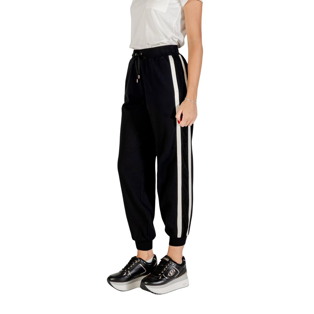 Pantalón jogger de algodón blanco y negro de Liu Jo (pantalón de entrenamiento)