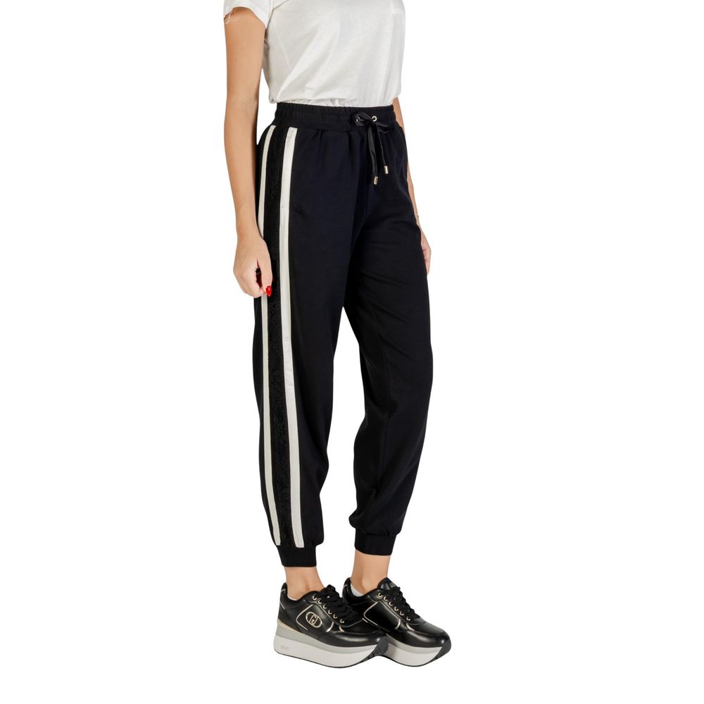 Pantalón jogger de algodón blanco y negro de Liu Jo (pantalón de entrenamiento)