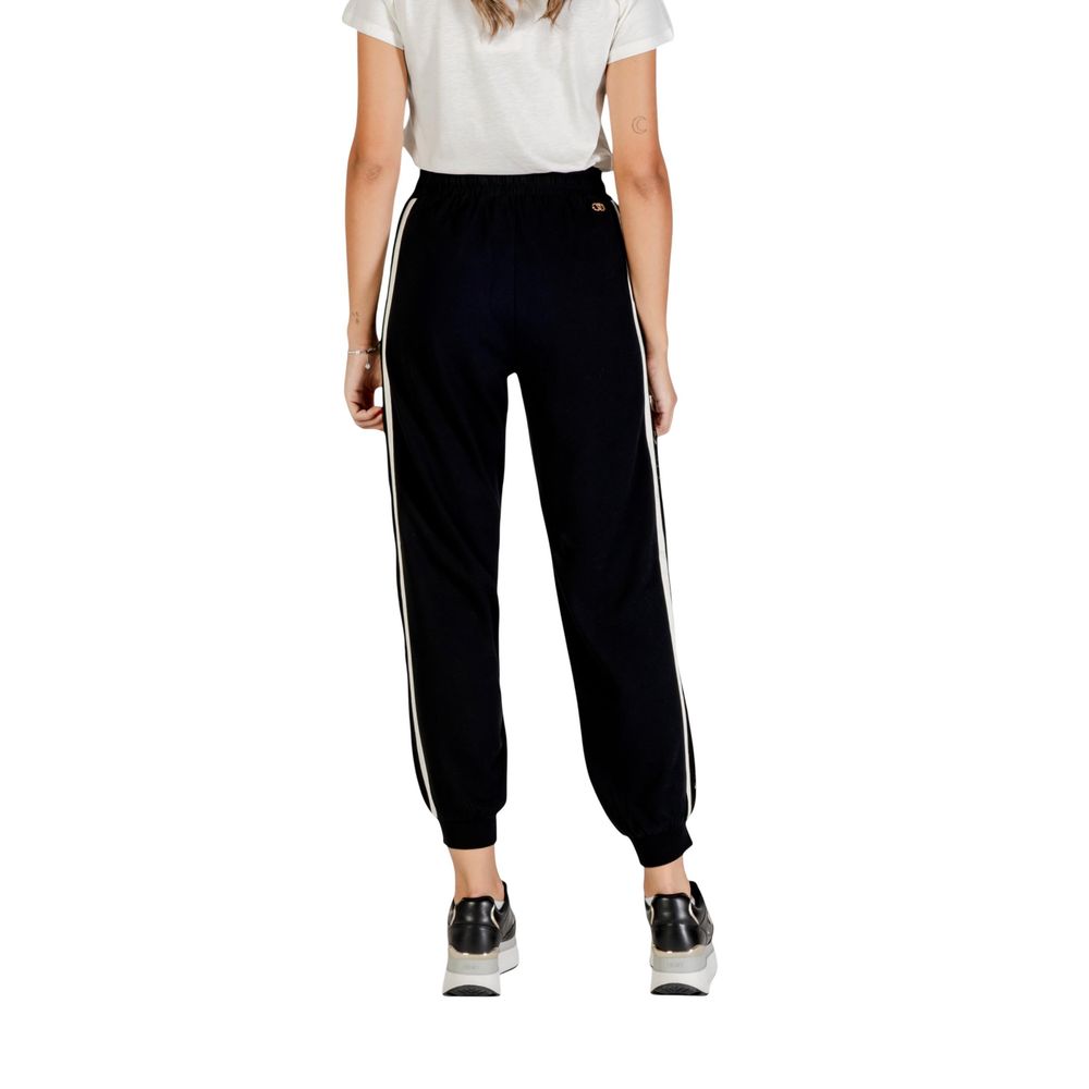 Pantalón jogger de algodón blanco y negro de Liu Jo (pantalón de entrenamiento)