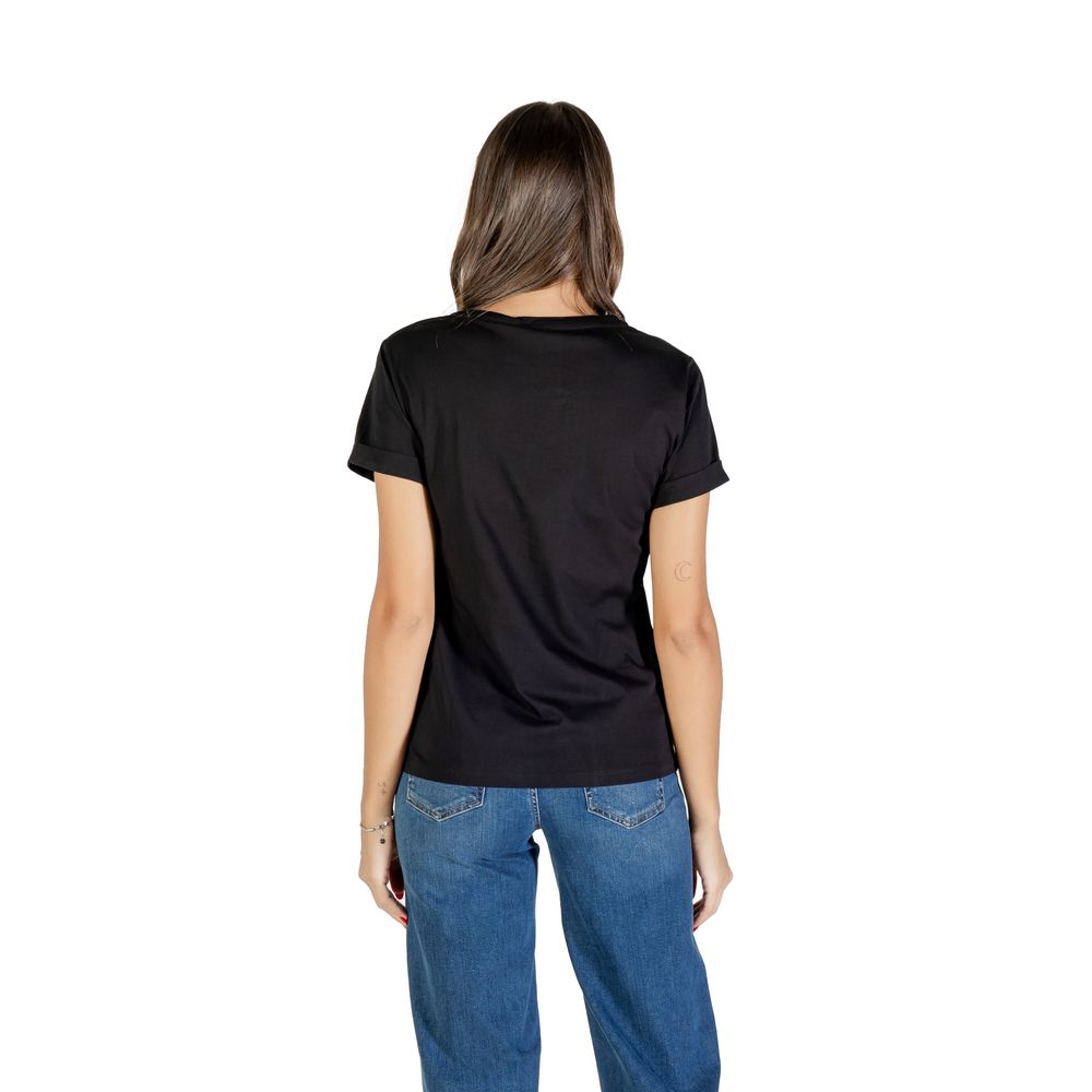 Camiseta de Algodón Negra Liu Jo