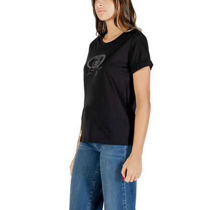 Camiseta de Algodón Negra Liu Jo