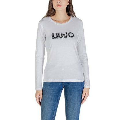 Camiseta de manga larga de algodón blanco Liu Jo