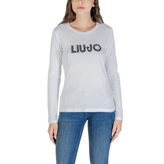 Camiseta de manga larga de algodón blanco Liu Jo