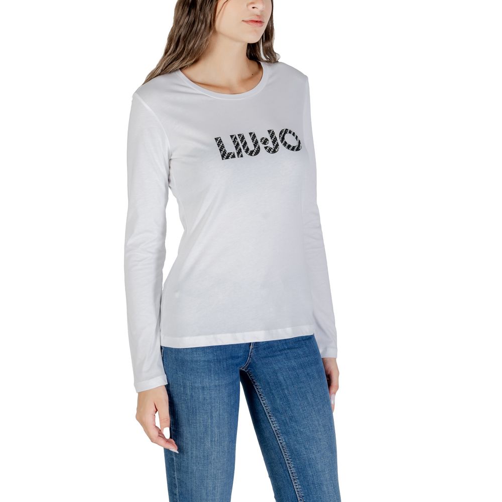 Camiseta de manga larga de algodón blanco Liu Jo