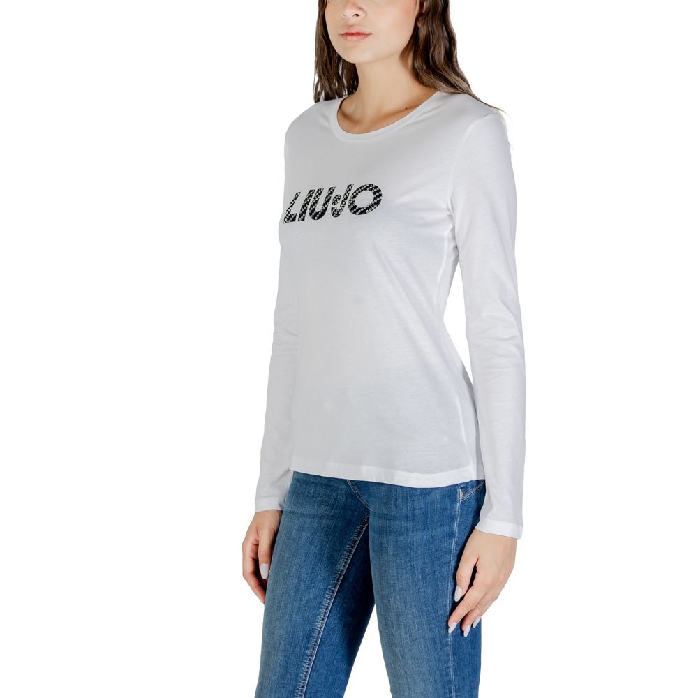Camiseta de manga larga de algodón blanco Liu Jo
