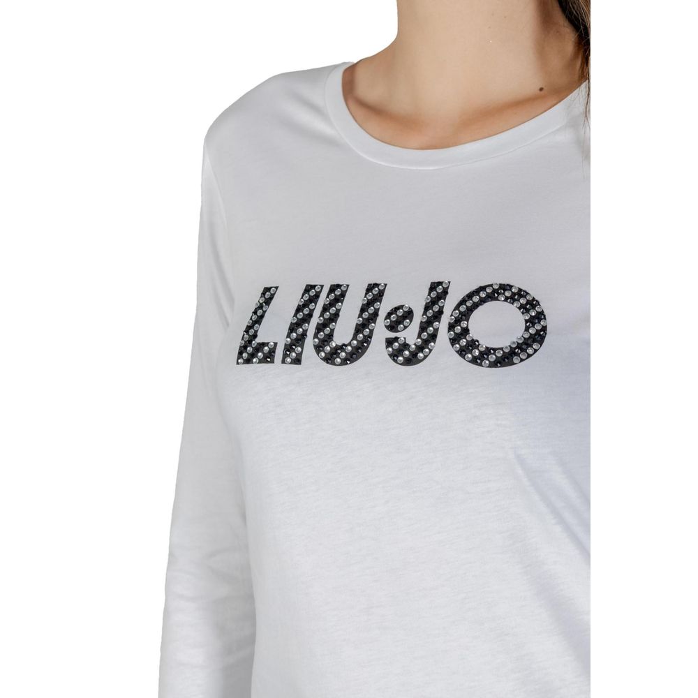 Camiseta de manga larga de algodón blanco Liu Jo
