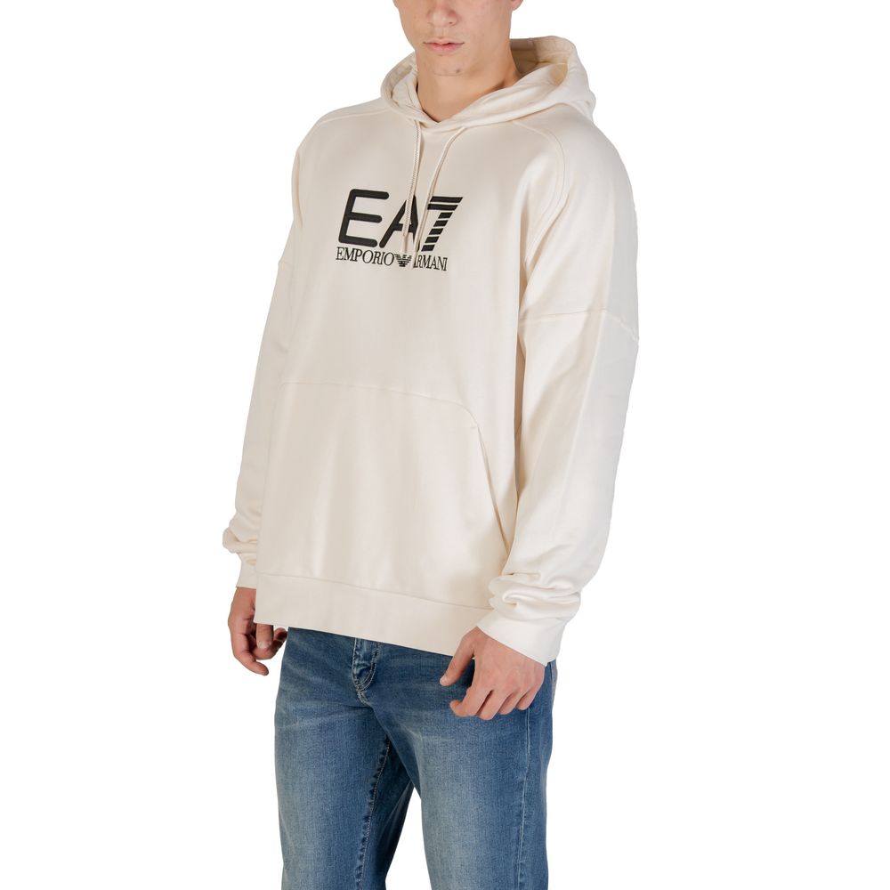 Sudadera EA7 Emporio Armani de algodón en blanco y negro