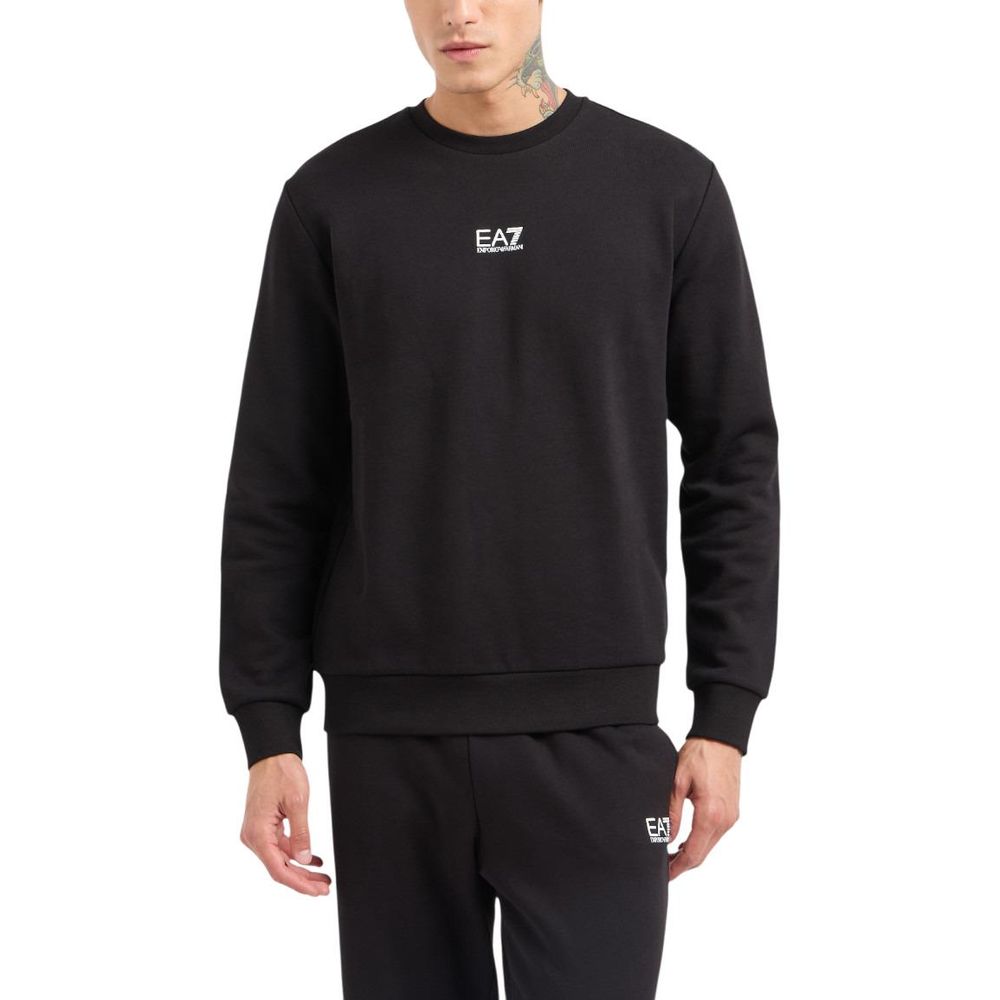 Sudadera de algodón negra EA7 Emporio Armani