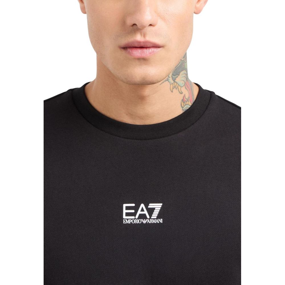 Sudadera de algodón negra EA7 Emporio Armani