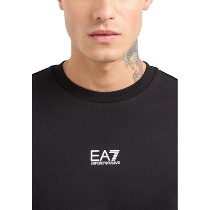 Sudadera de algodón negra EA7 Emporio Armani