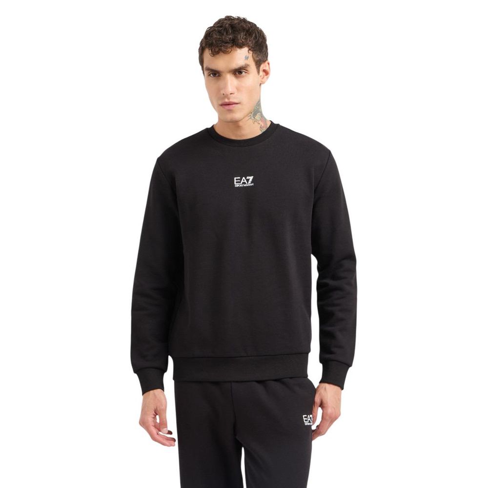 Sudadera de algodón negra EA7 Emporio Armani