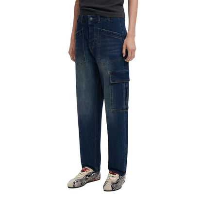 Desigual Jean en Coton Bleu Coupe Boyfriend Denim Parker