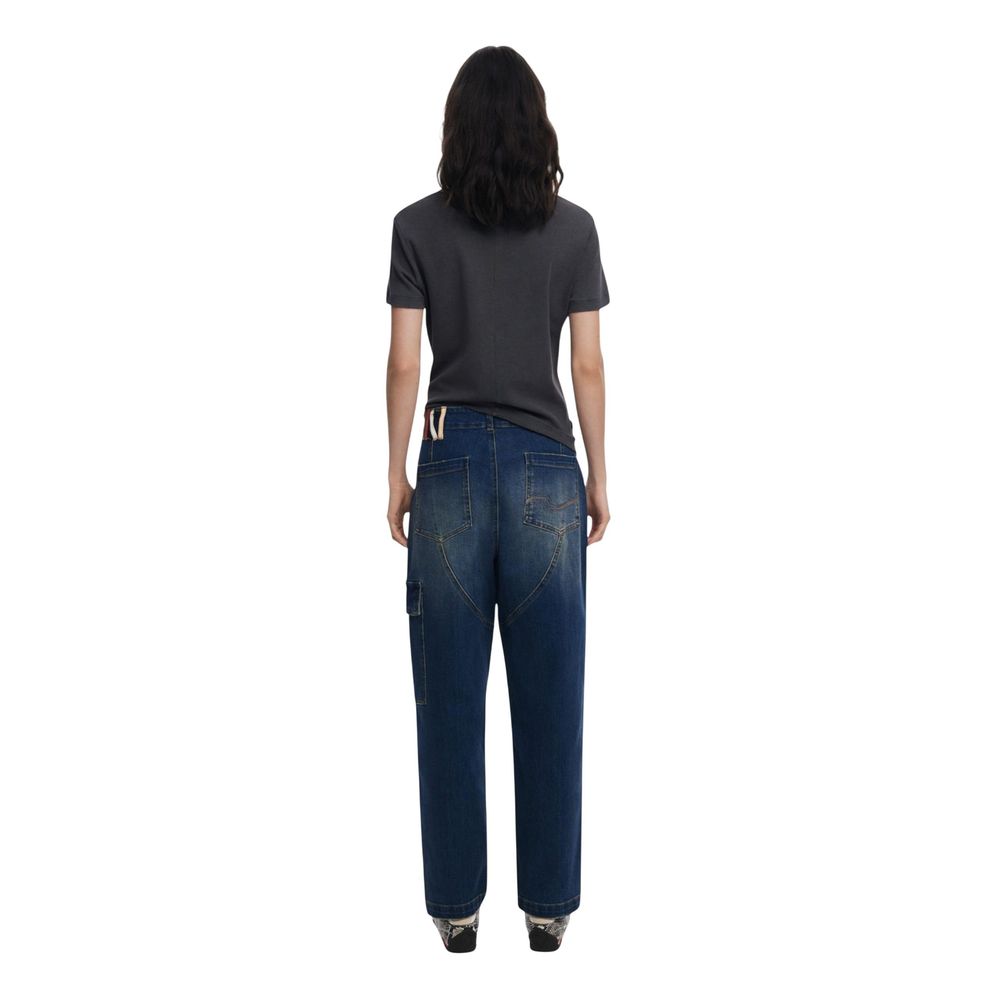 Desigual Jean en Coton Bleu Coupe Boyfriend Denim Parker