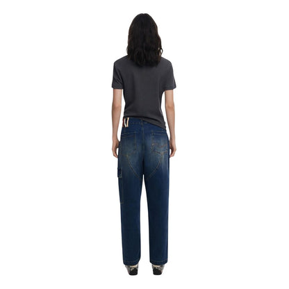 Desigual Jean en Coton Bleu Coupe Boyfriend Denim Parker