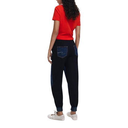 Pantalones Jogger De Algodón Azul Desigual Confort Atlético