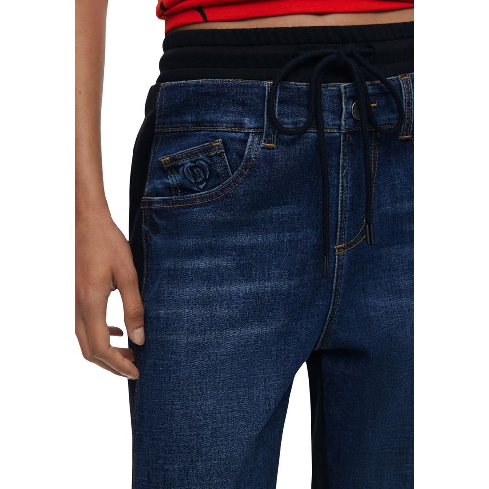 Pantalones Jogger De Algodón Azul Desigual Confort Atlético