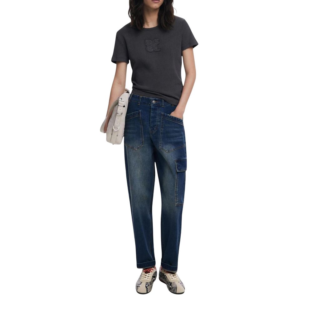 Desigual Jean en Coton Bleu Coupe Boyfriend Denim Parker