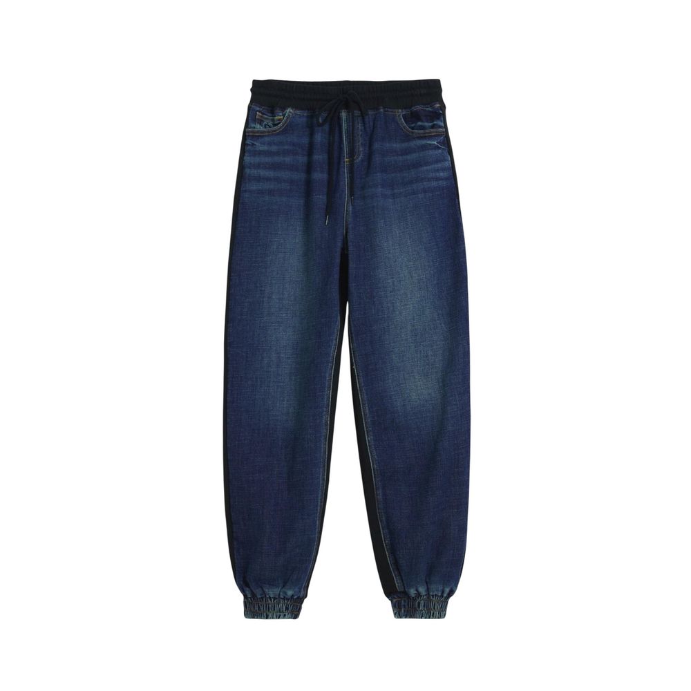 Pantalones Jogger De Algodón Azul Desigual Confort Atlético