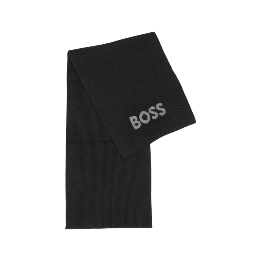 Bufanda de poliacrílico negra Hugo Boss