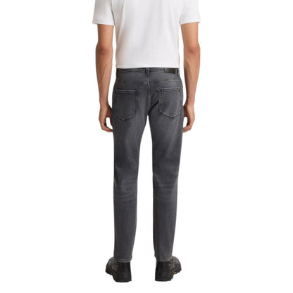 Hugo Boss Jeans gris en coton à coupe décontractée