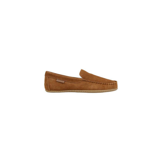Pantuflas de cuero de ante marrón Ralph Lauren