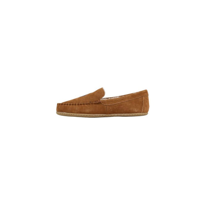 Pantuflas de cuero de ante marrón Ralph Lauren