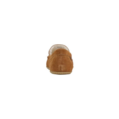 Pantuflas de cuero de ante marrón Ralph Lauren