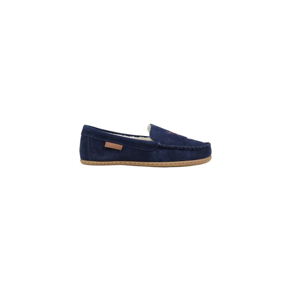 Pantuflas Ralph Lauren de cuero de ante azul