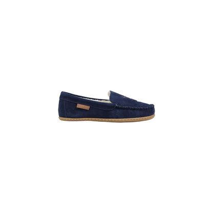Pantuflas Ralph Lauren de cuero de ante azul