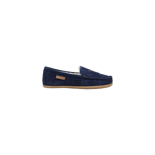Pantuflas Ralph Lauren de cuero de ante azul