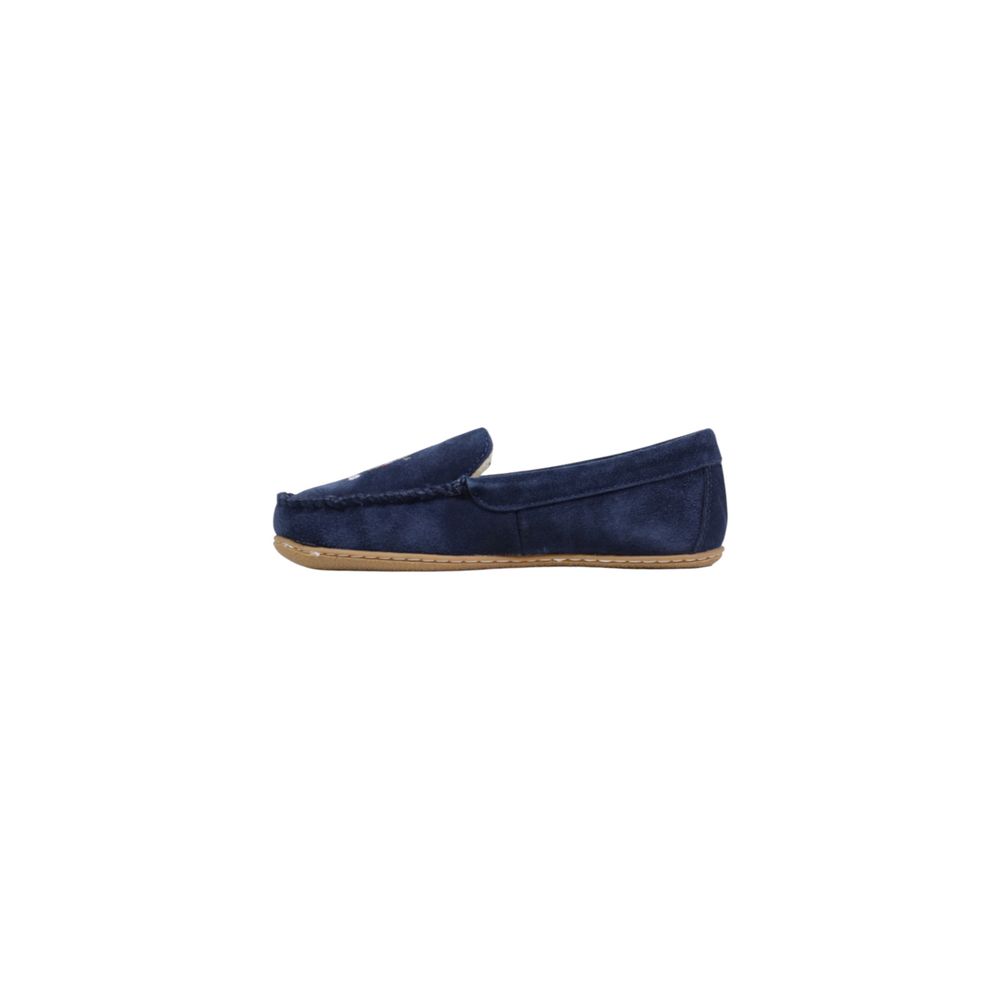 Pantuflas Ralph Lauren de cuero de ante azul
