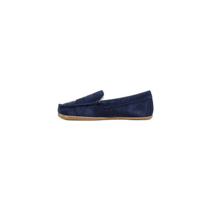 Pantuflas Ralph Lauren de cuero de ante azul