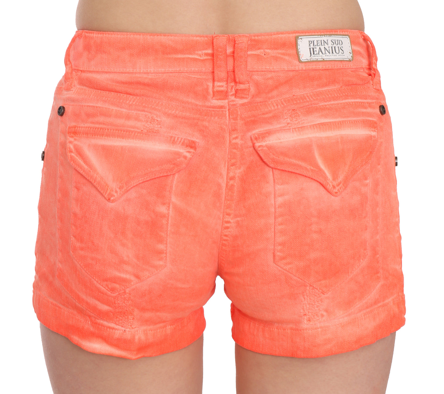 Minishorts vaqueros de algodón de talle medio PLEIN SUD Orange