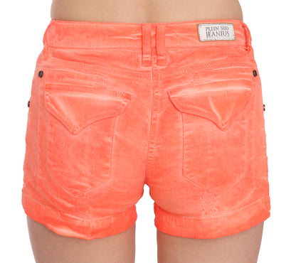 Minishorts vaqueros de algodón de talle medio PLEIN SUD Orange