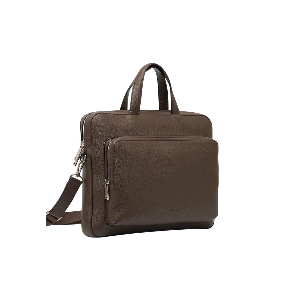 Mallette Calvin Klein en polyéthylène marron pour ordinateurs portables fins