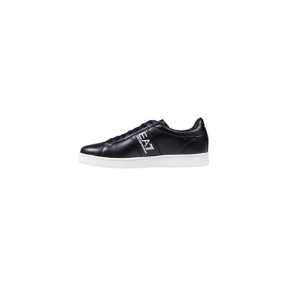 Zapatillas de cuero blancas y negras EA7 Emporio Armani