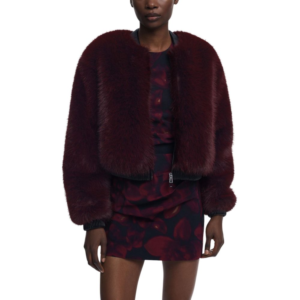 Women's Polyester Desigual Jacket in Burgundy
