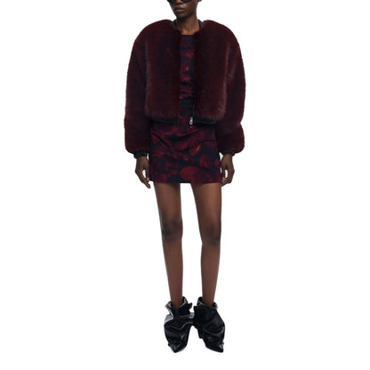 Women's Polyester Desigual Jacket in Burgundy