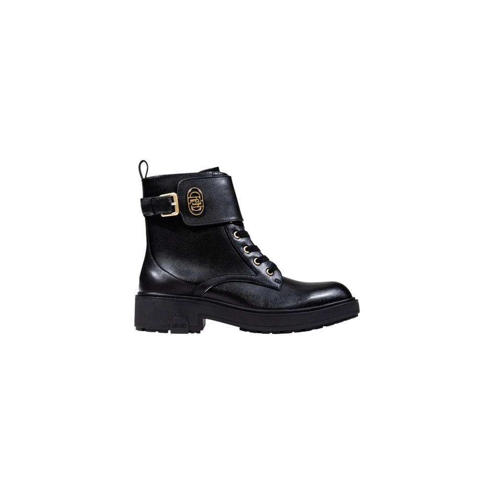Botines Liu Jo negros de cordones de piel sintética