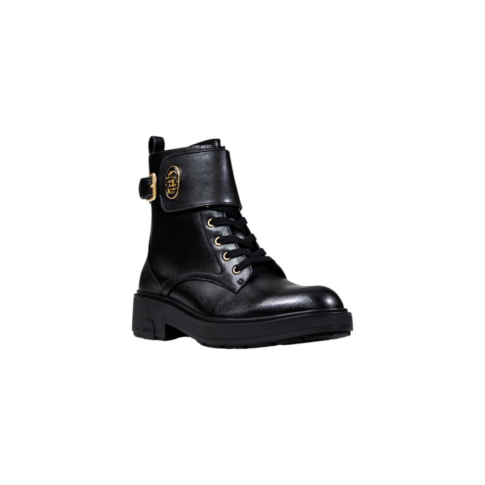 Botines Liu Jo negros de cordones de piel sintética