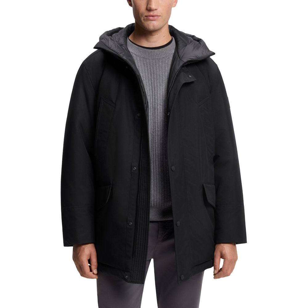Chaqueta Larga Hugo Boss de Poliéster Negro