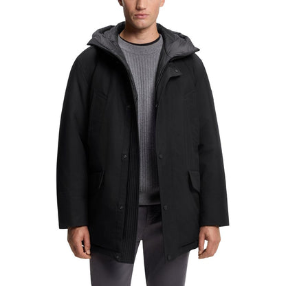 Chaqueta Larga Hugo Boss de Poliéster Negro