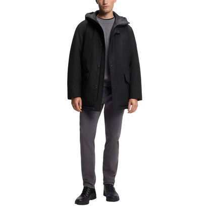 Chaqueta Larga Hugo Boss de Poliéster Negro