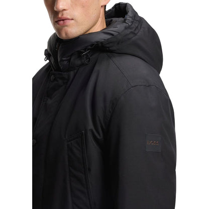 Chaqueta Larga Hugo Boss de Poliéster Negro