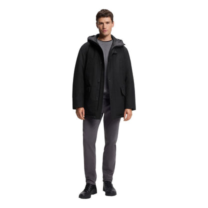 Chaqueta Larga Hugo Boss de Poliéster Negro