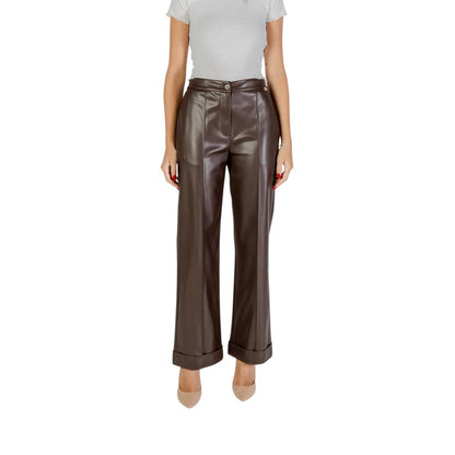 Pantalones casuales de poliéster marrón Liu Jo