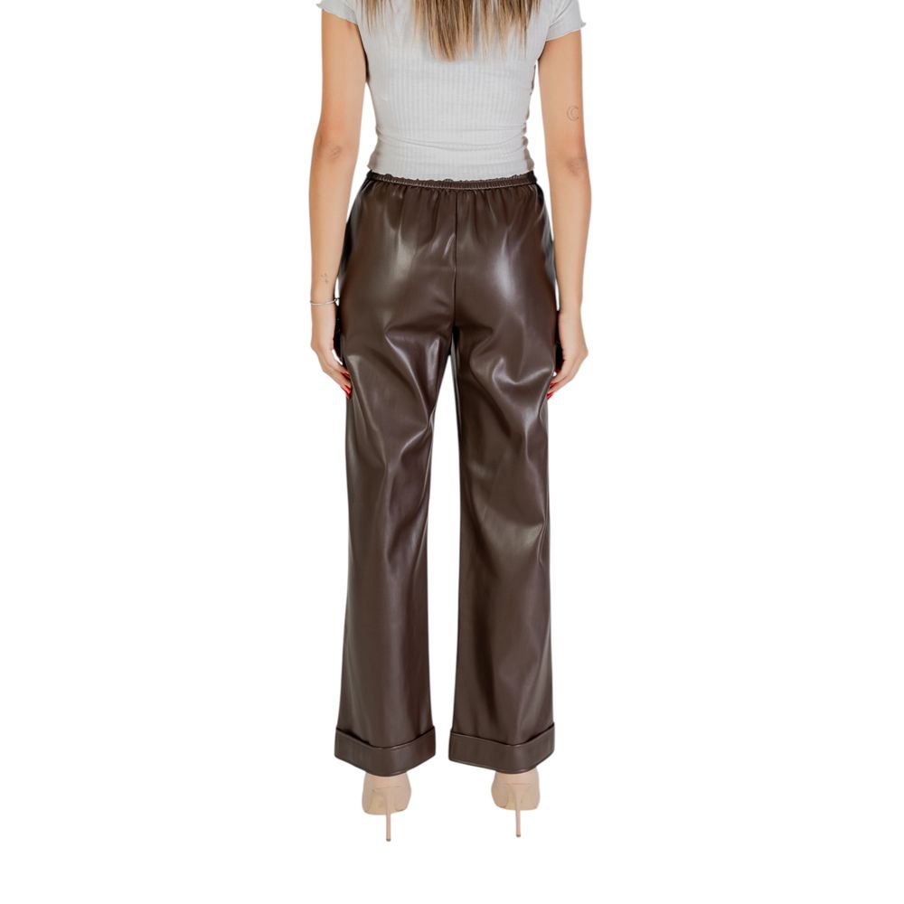 Pantalones casuales de poliéster marrón Liu Jo